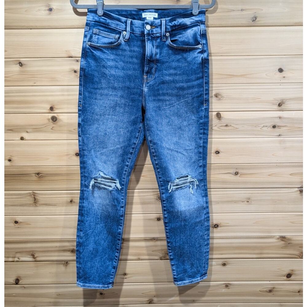 Good American Jeans Always Fits Good Legs Skinny Jeans Size 6-12 Medium Wash